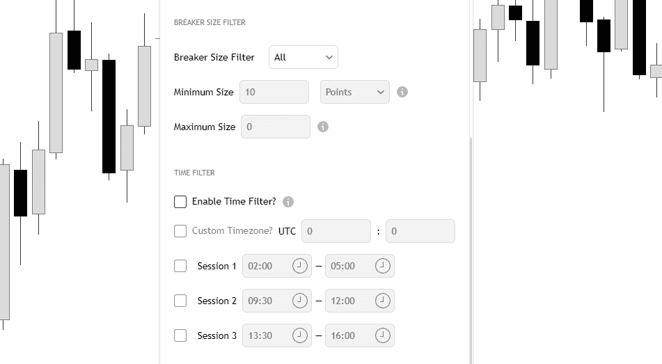 Size and session filters